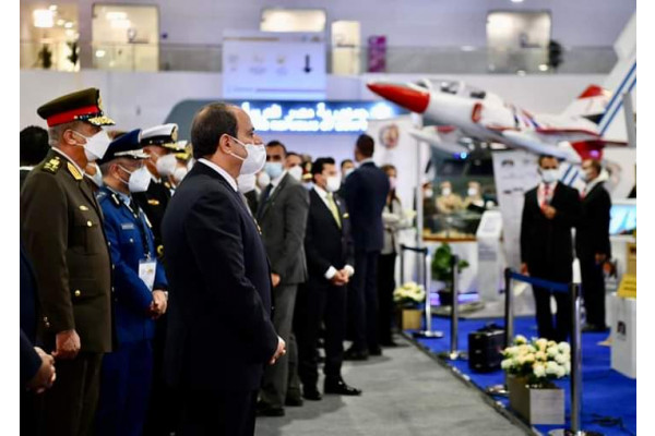 President El-Sisi witnesses details of the first Egyptian-made drone at IDEX exhibition